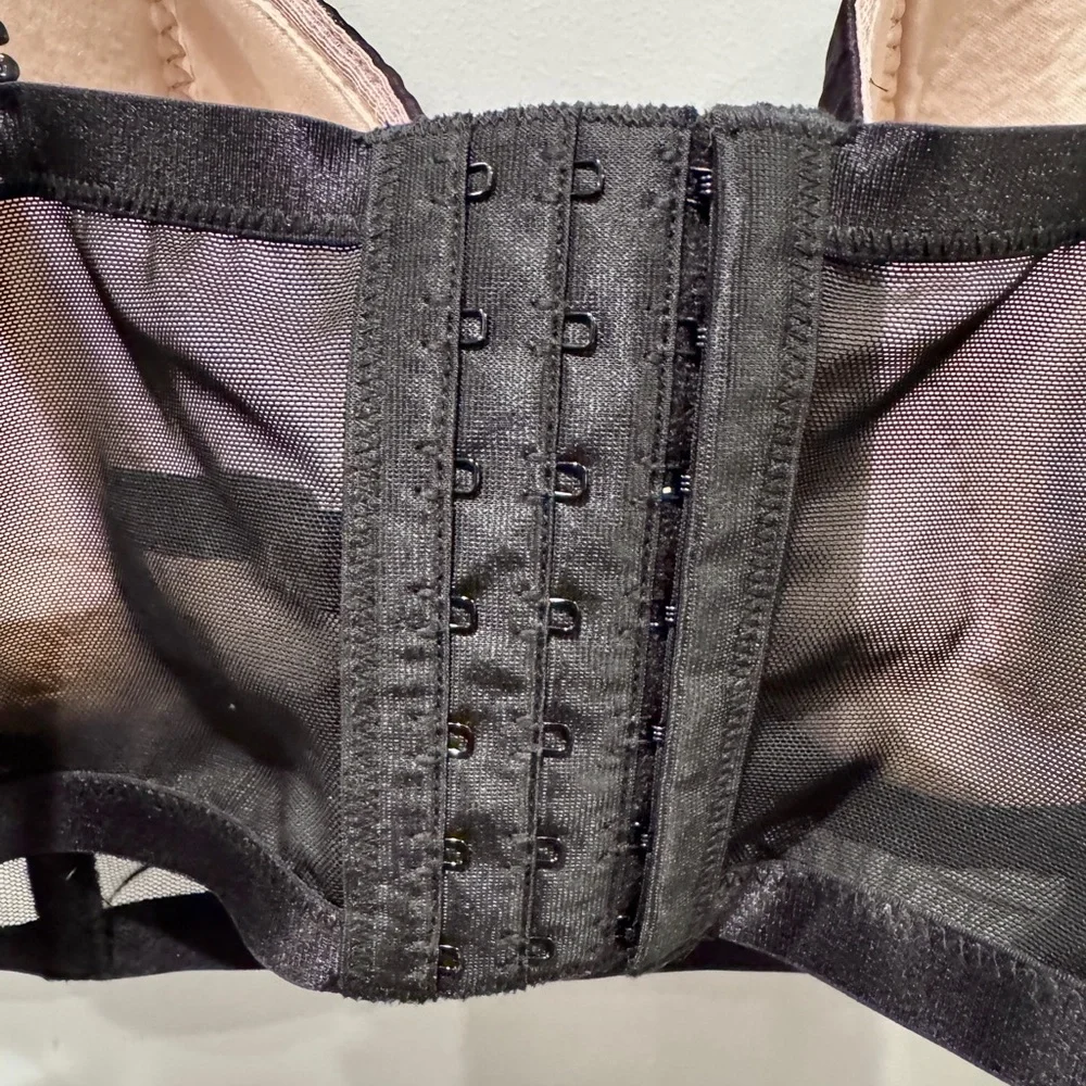 Torrid Curve Black Floral Lace Nude Full Coverage Balconette Bra NWOT - Picture 10 of 14
